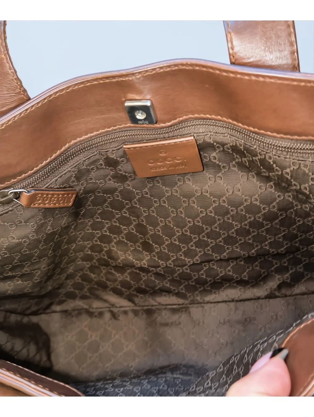 ✨ STUNNING Vintage Tom Ford Era Gucci Leather Web Tote with COA!✨